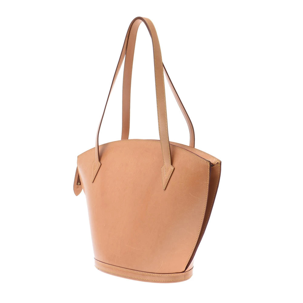 Louis Vuitton Saint Leather Shopping Bag Jacques Tote Beige Tan